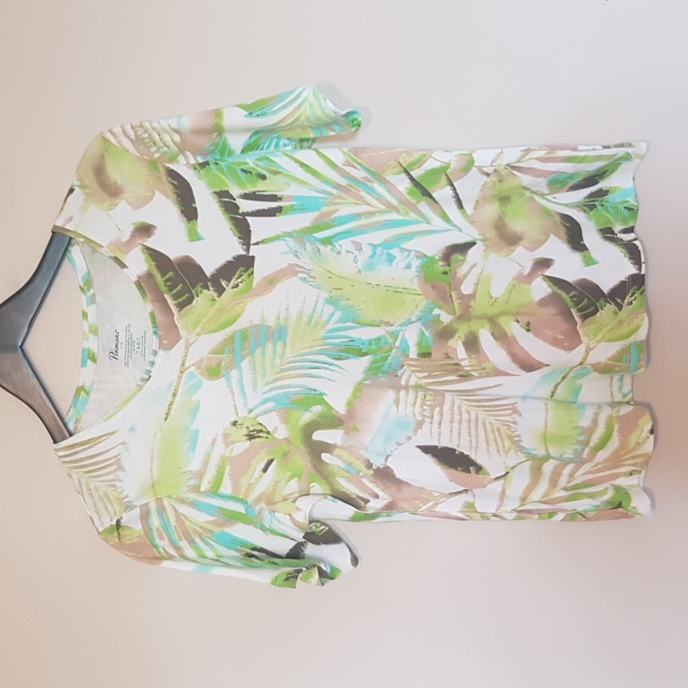 NWT Penmans aqua and lime tropical print tee shirt